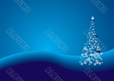 cobalt christmas tree abstract