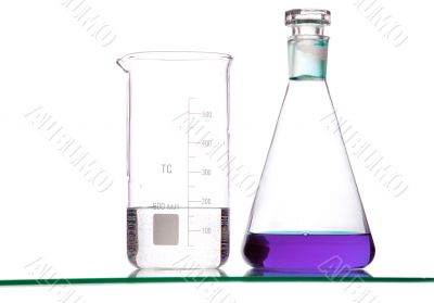 chemistry tube on glass table