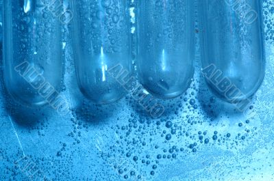 water drops and chemistry glass in laboratory