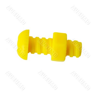 Yellow bolt with nut