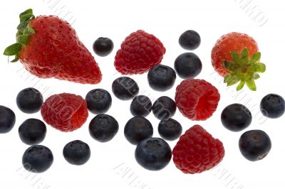 Raspberries, cranberries, strawberries Raspberries, cranberries, strawberries