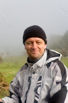 Cheerful person on travel