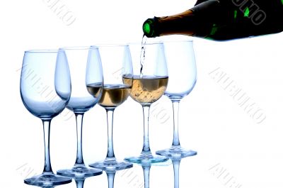 Pouring champagne