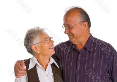 romantic senior couple