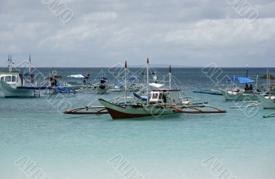 Boats in ocean