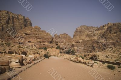 Petra ruins and mountains in Jordan