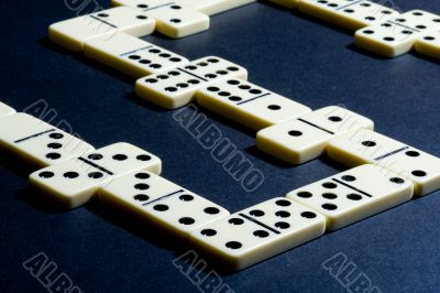 Close up of dominoes.