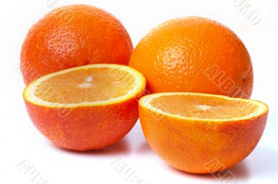 Close-up perfectly four fresh orange.