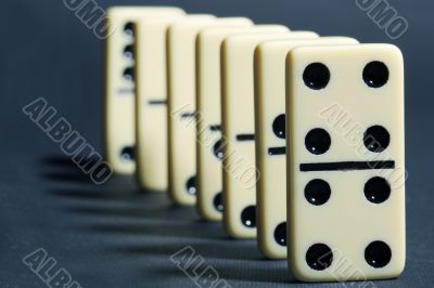 Close up of group dominoes.