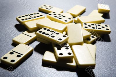 Close up of dominoes.