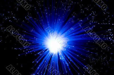 the blue optical fibres
