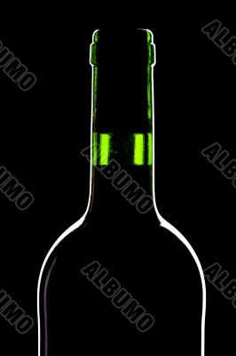 bottle on black closeup