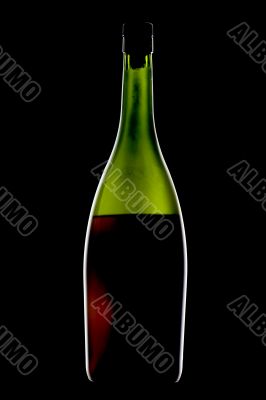 cognac bottle on black