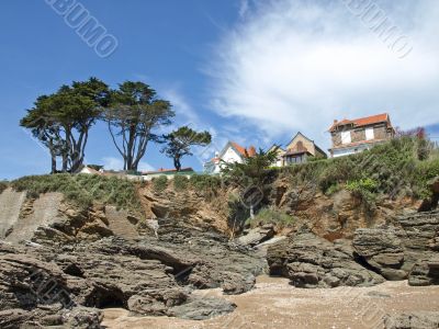 Rocks on the ocean coast in France