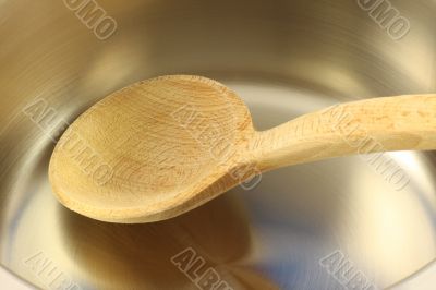 Empty pot with spoon