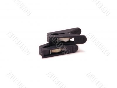 Linen clothespin isolated over white Linen clothespin isolated over white