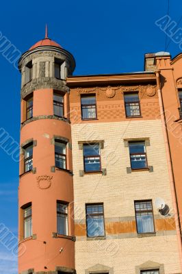 The Petersburg`s house in clear day