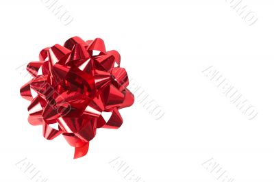 Red bow on white