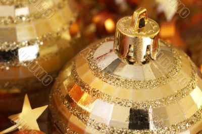 Golden Christmas baubles