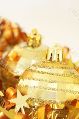 Christmas baubles and tinsel
