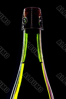 sparkling wine bottle closeup