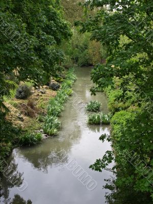 Small beautiful river in french manor Small beautiful river in french manor