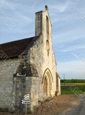 Old medieval church in french province manor