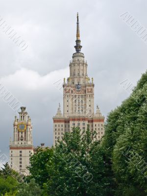 Moscow State University view from botanic garden