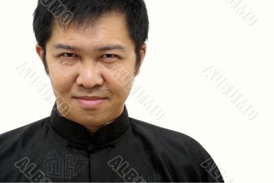 Evil looking asian man