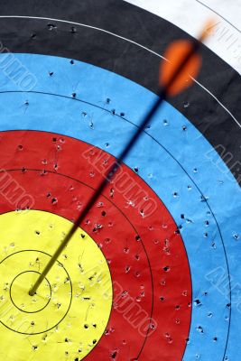 Arrow on bull`s eye Arrow on bull`s eye