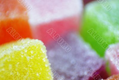 Colourful sugar-coated jelly candy