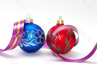 Red and blue xmas balls