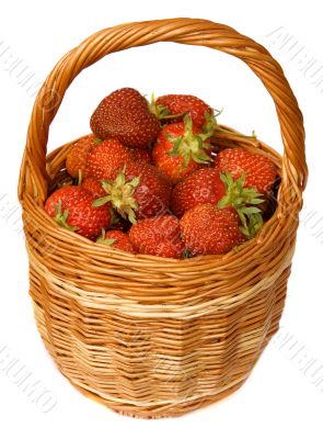 Strawberry in wicker basket