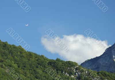 A glider flying over Alps A glider flying over Alps