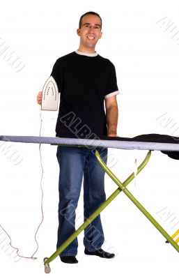 Man Ironing