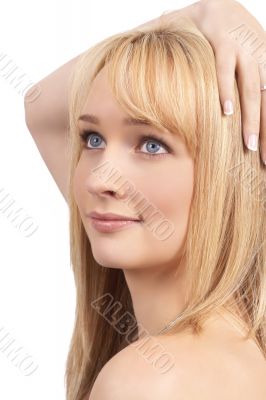 Portrait of beautiful blonde woman