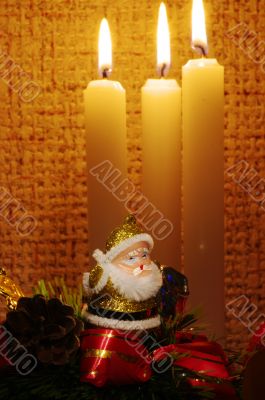 Santa in candles light