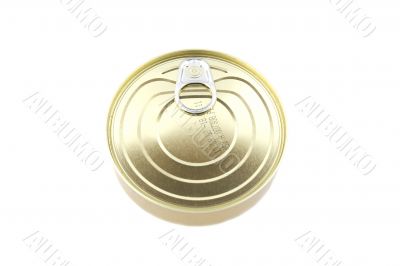 metal tin on white