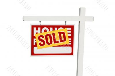 Isolated Sold Home For Sale Sign Isolated Sold Home For Sale Sign