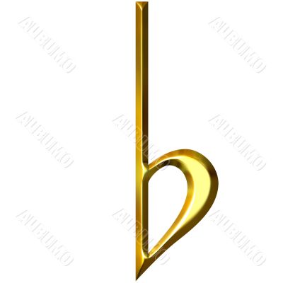 3D Golden Flat Symbol