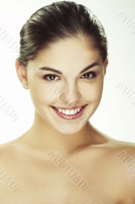 Portrait of beautiful happy young woman