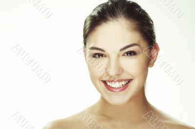 Portrait of beautiful happy young woman