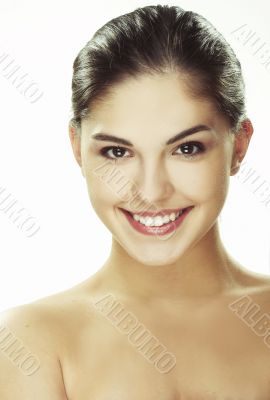 Portrait of beautiful happy young woman