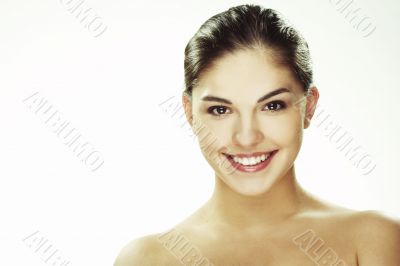 Portrait of beautiful happy young woman