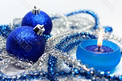 Candle and Christmas-tree decorations