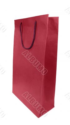 red paper bag isolated with clipping path