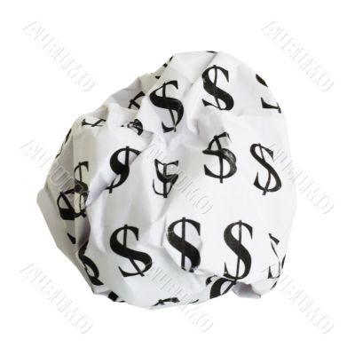 Crumpled sheet of paper