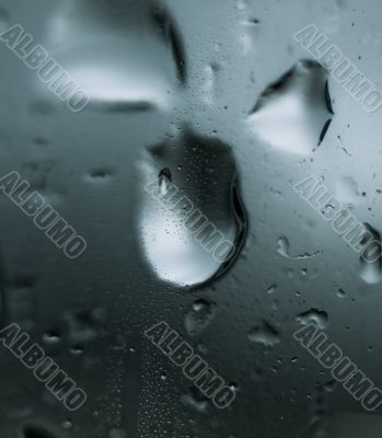 Waterdrops on the glass