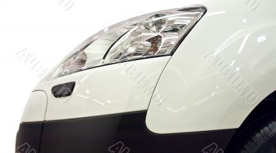 Auto bumper and headlights view Auto bumper and headlights view