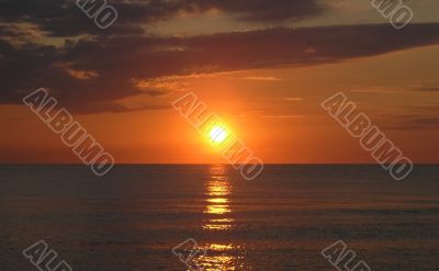 Orange sunset over the sea Orange sunset over the sea